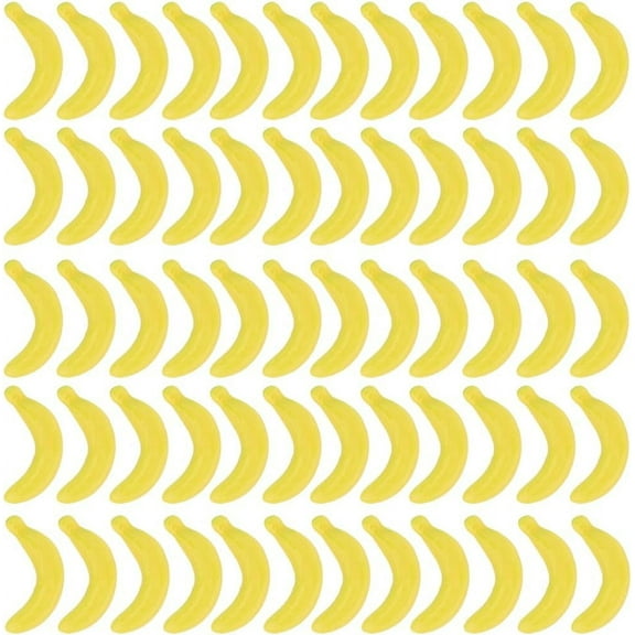 Mini Foam Imitation Banana Artificial Fruit Pretending Prop Decorations golden 64.5x33x17mm 60pcs/set