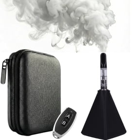 Mini Fog Machine Handheld, Black Portable Smoke Maker with Wireless Remote & Travel Case, USB Rechargeable Compact Fogger for Halloween Party Supplies, Photography, Cosplay Prop, Stage Effects