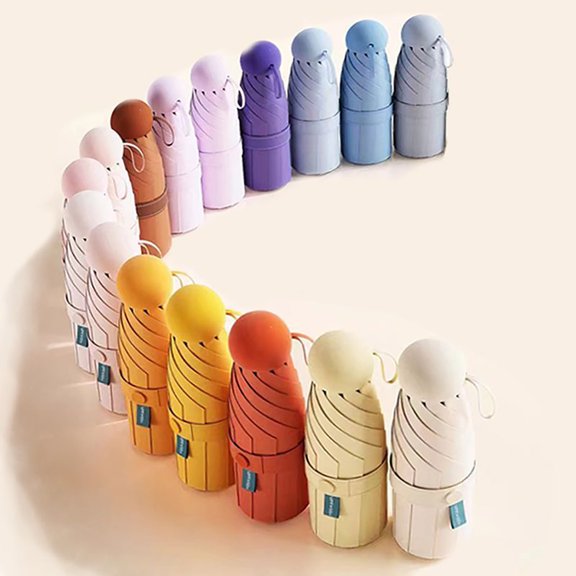 Mini Fold Travel Compact Windproof Umbrella -Ultralight Portable Capsule Sun Umbrella, Small Folding Lightweight Sun & Rain Umbrellas With 95% Uv Protection For Women Men For Sunny And Rainy Days