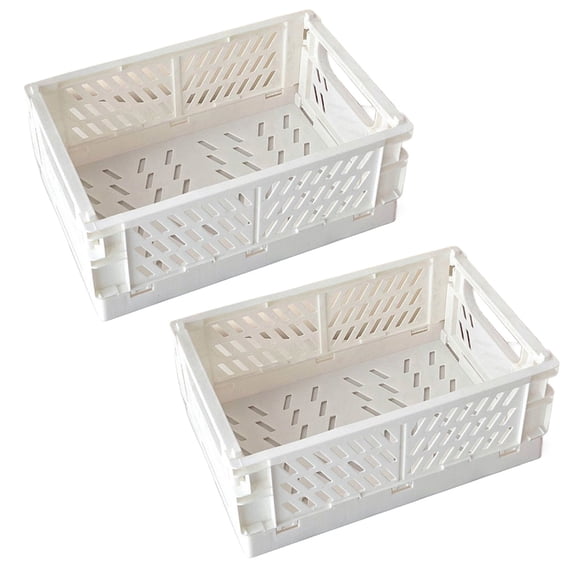 Mini Foldable Baskets, Plastic Desk Decors Storage Crates Bedroom Kitchen Desktop Box Stackable Table Basket Organizers