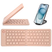 Mini Foldable Bluetooth Keyboard - Portable Wireless Full Size Keyboard Sync Up to 3 Devices, Ultra-Slim Aluminum Travel Folding Keyboards for iPhone iPad Mac Android Windows iOS Green