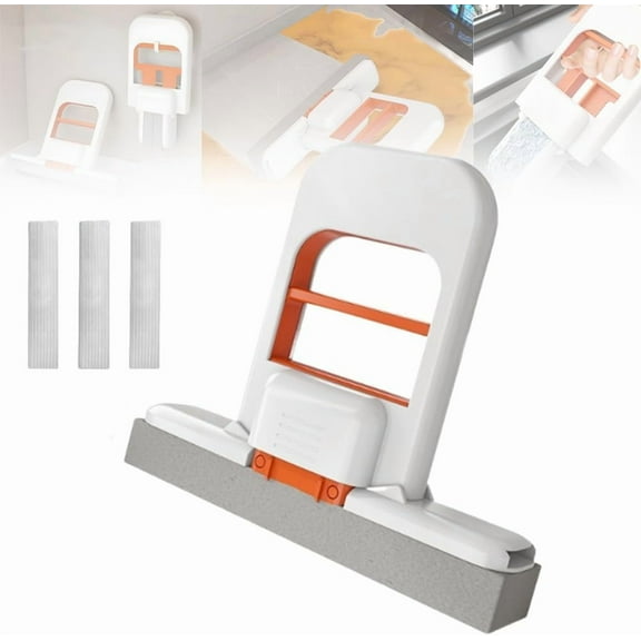 Mini Foldable Desktop Mop - Durable Hands-Free Lazy Mop for Tabletop Cleaning – Compact PVA Sponge Mop for Tea Tables, Desks, and Dining Surfaces Mini Foldable Dust Mop 1PCS