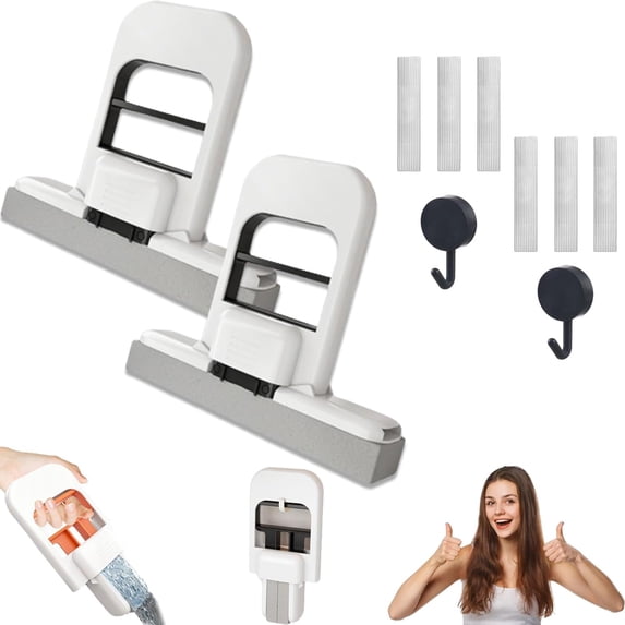 Mini Foldable Desktop Mop - Hand-Free Wringing, Portable Self Squeeze ...