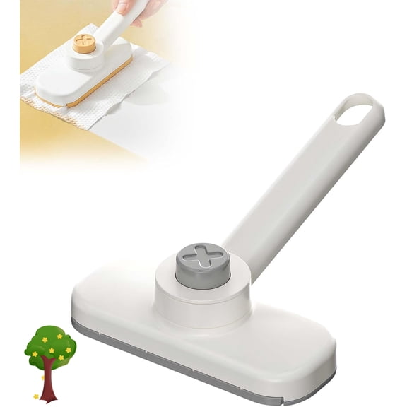 Mini Foldable Desktop Mop, No Hand Washing with Cloth-Clamping Design, Wet and Dry Cleaning for Kitchen, Table, Countertops (Gray)