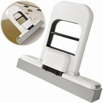 Mini Foldable Desktop Mop, Portable Cleaning Sponge Mop for Bathroom, Kitchen, Countertops, Glass, Tile - Wet/Dry Use with Deep Grooves, One-Hand Squeeze Handle & Replaceable Head (3PCS Orange)