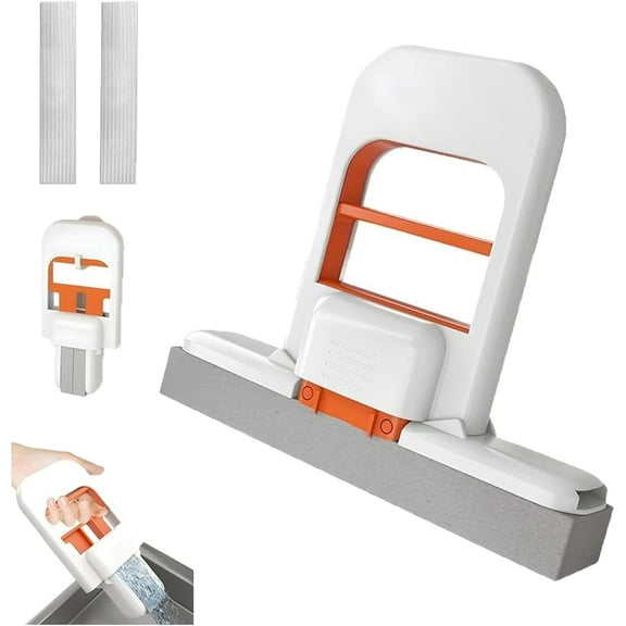 Mini Foldable Desktop Mop, Portable Mini Cleaning Mop, Wet and Dry Use Cleaning System, for Small Spaces, Bathroom, Kitchen, Desktop, Glass, Living Room, Car