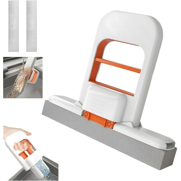 Mini Foldable Desktop Mop, Portable Mini Cleaning Sponge Mop, Durable Hands-Free Lazy Mops for Tabletop Cleaning, Wet and Dry Use, Compact PVA Sponge Mops for Small Spaces (1pc)