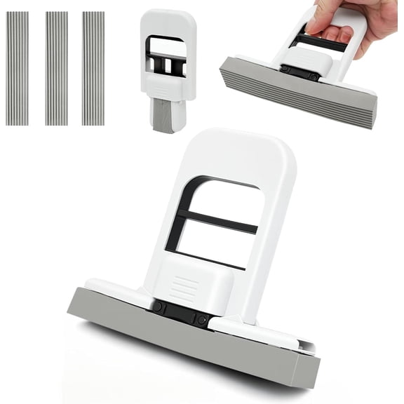 Mini Foldable Desktop Mop, Upgrade Portable Self-Squeezing Mop, Suitable For Both Wet And Dry Use, With Replaceable Mop Head For Home Cleaning