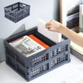 thumbnail image 1 of Mini Foldable Plastic Small Baskets for Organizing and Storage, Collapsible Storage Crate for Home Bedroom Office Classroom Drawer Organizers | Gray, 1 of 7
