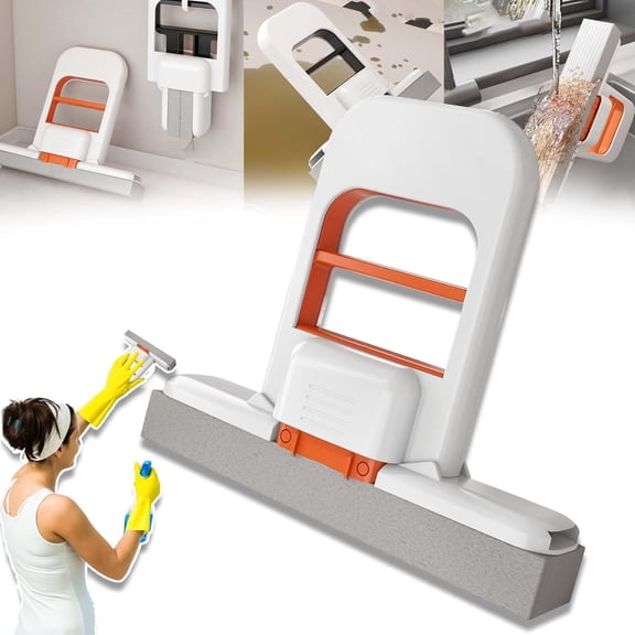 Mini Foldable Portable Desktop Mop,Wet and Dry Use Cleaning System,Small Spaces Self-Squeeze Mops for Bathroom, Kitchen, Desktop, Glass, Living Room, Car