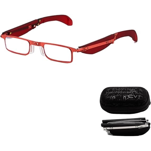 Mini Foldable Reading Glasses with Case, Foldable Anti-Blue Light Reading Glasses with Case