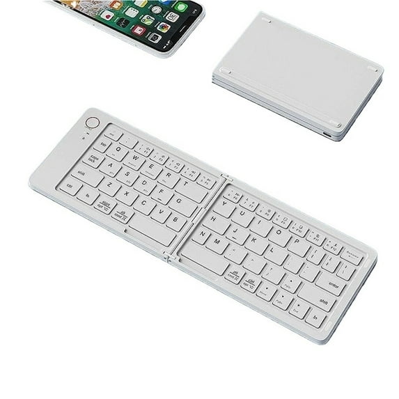 Mini Foldable Wireless Keyboard Slim Portable Bluetooth Keyboard Rechargeable Folding Keyboard for IOS Windows Android
