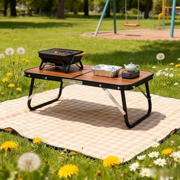 Mini Folding Camping Table, Ultralight Portable With Carry Handle For Beach, Picnic & BBQ.