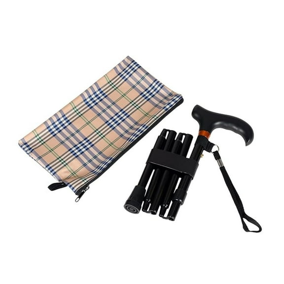 Mini Folding Cane - Travel Cane - Adjustable - Black