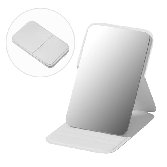 Youersen Mini Folding Mirror with Stand for Travel, Camping, and Home Use, Adjustable and Ultrathin