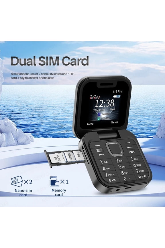 Mini Folding Phone 2G GSM Dual SIM Card Speed Dial Video Player Magic Sound 3.5mm Jack FM Small Flip Phone