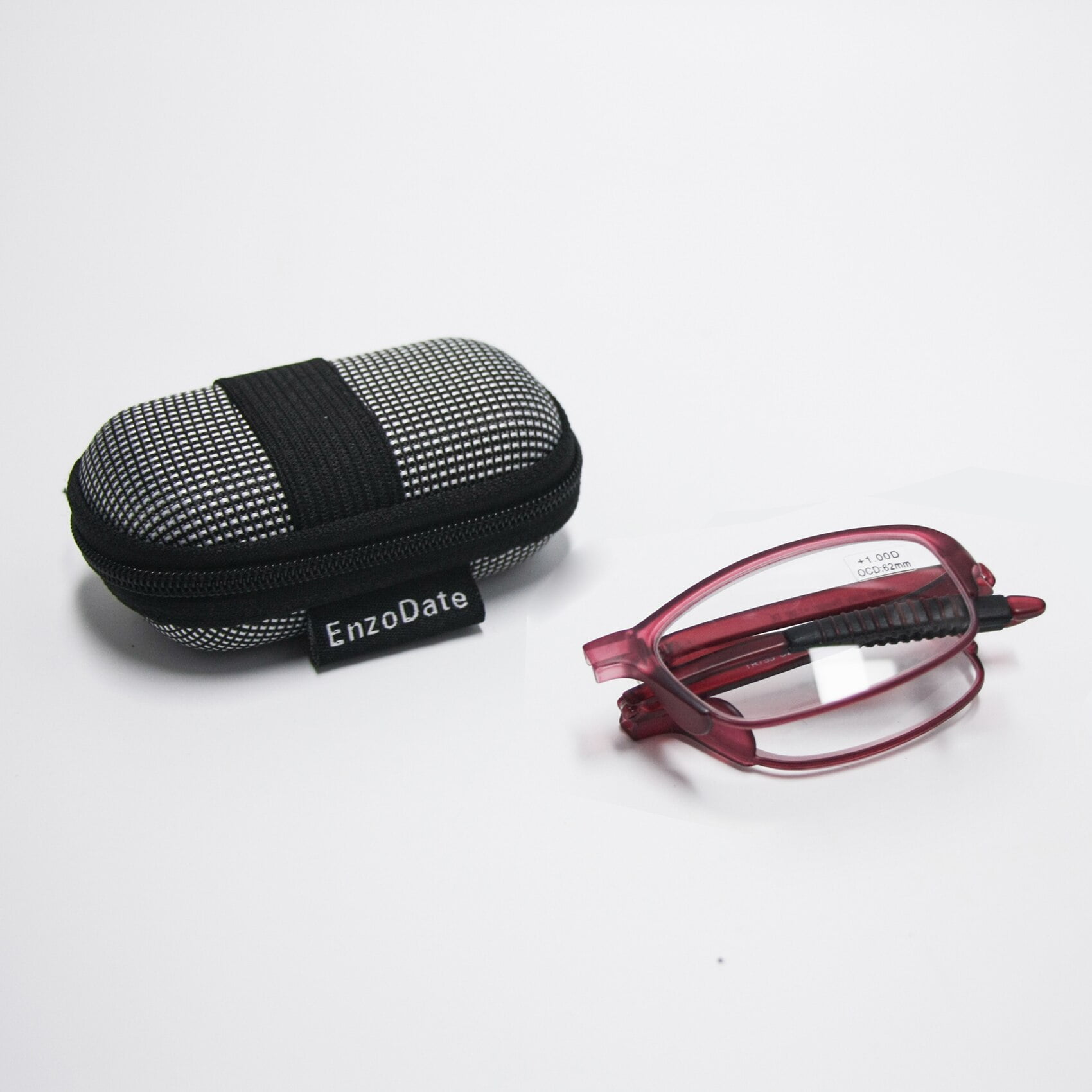 Mini Folding Reading Glasses with Case, 1 to +3.5 Men Women Flexible