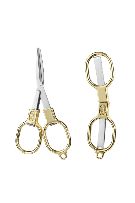 Mini Folding Scissors Stainless Steel Portable Travel Keychain Scissors for First Aid Kit Crafting Dog Grooming Lightweight Compact Safety Foldable Alloy Shears