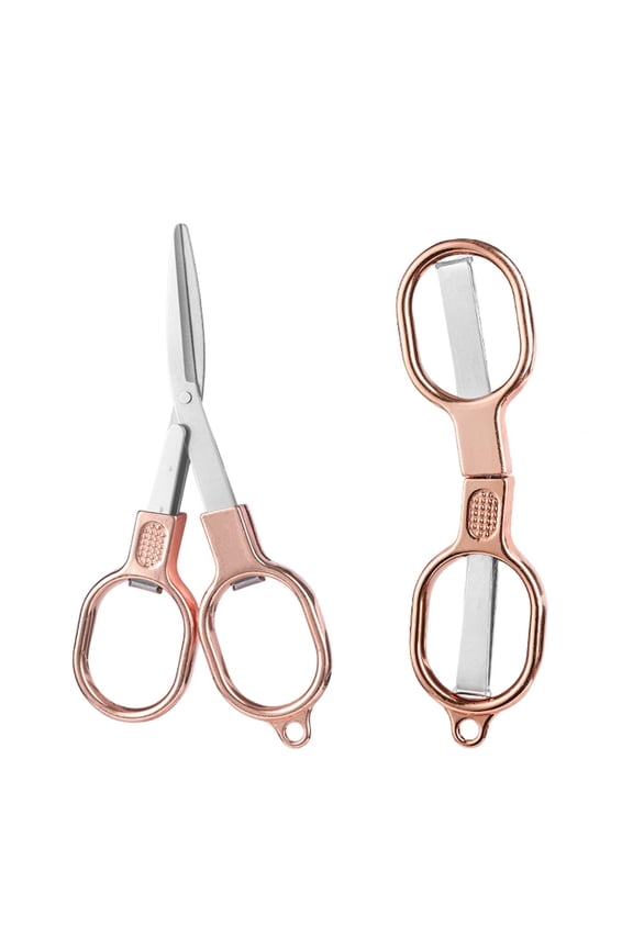 Mini Folding Scissors Stainless Steel Portable Travel Keychain Scissors for First Aid Kit Crafting Dog Grooming Lightweight Compact Safety Foldable Alloy Shears