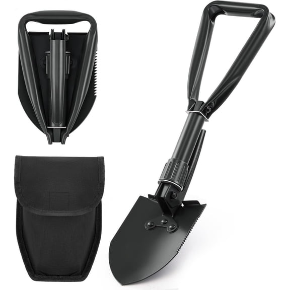 Mini Folding Shovel High Carbon Steel, Portable Lightweight Outdoor Tactical Survival Foldable Mini Shovel, Entrenching Tool, Camping, Hiking, Digging, Backpacking, Car Emergency