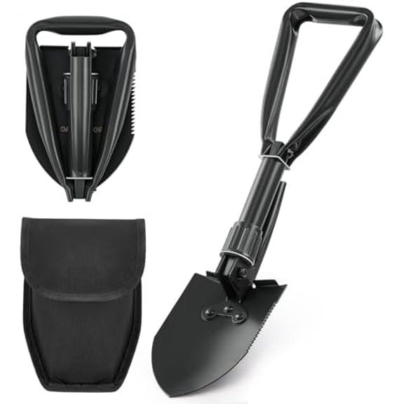 Mini Folding Shovel High Carbon Steel, Portable Lightweight Outdoor Tactical Survival Foldable Mini Shovel, Entrenching Tool, Camping, Hiking, Digging, Backpacking, Car Emergency