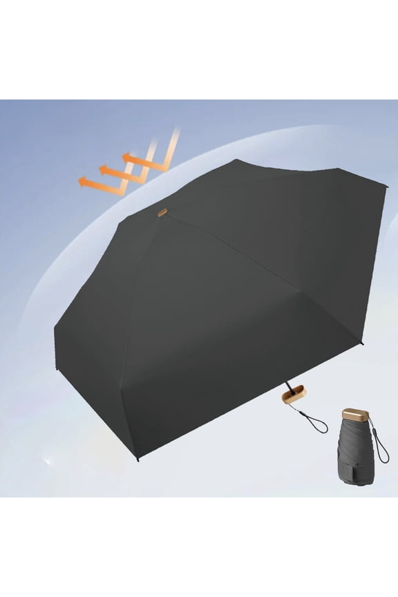 Mini Folding Travel Umbrella Lightweight Portable Sun Protection | Windproof Compact Parasol for Purse | Women Men Kids | 6-Rib Sturdy Design | 5.5in Folded | 35in Canopy