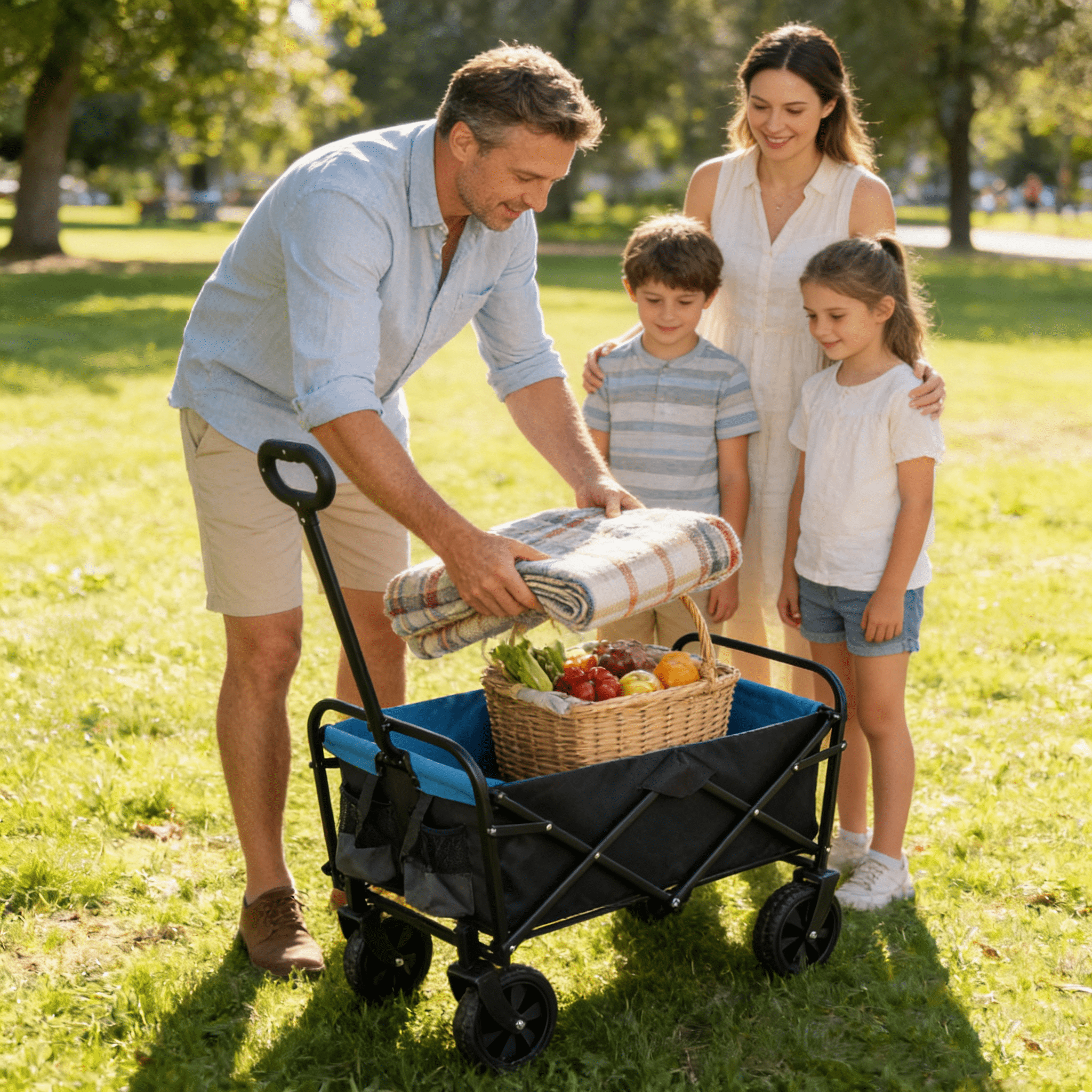 Mini Folding Wagon Garden Shopping Beach Cart