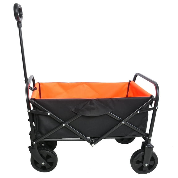 Mini Folding Wagon, Portable Garden Cart Movable Outdoor Utility Wagon Cart, Black Yellow