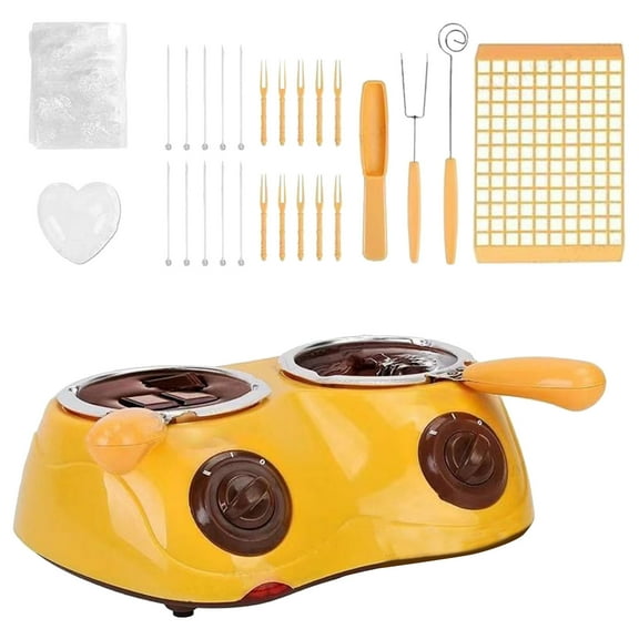 Mini Fondue Pot Kit for Melting Chocolate Cheese and Candy with DIY Accessories Home Baking and Dessert Making