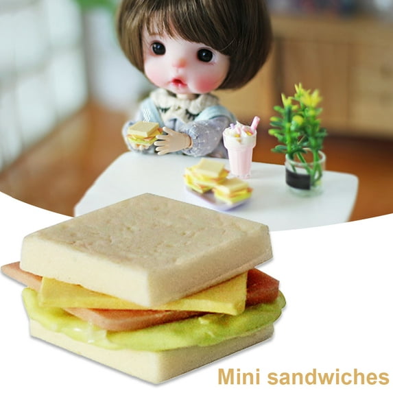 Mini Food Bread Sandwich Kitchen Decoration Pretend Play Kids Doll House Toy