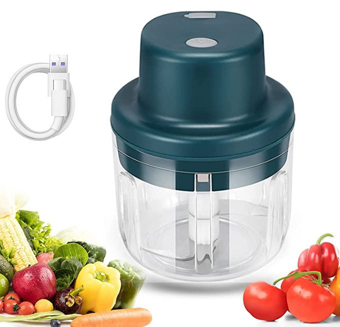  Rae Dunn Electric Mini Garlic Chopper,USB Rechargeable,  Portable Cordless Wireless Food Chopper,8 oz Small Food Processor for  Chopping Garlic, Ginger, Herbs, Chili, Minced Meat, Onion and More (Grey):  Home & Kitchen