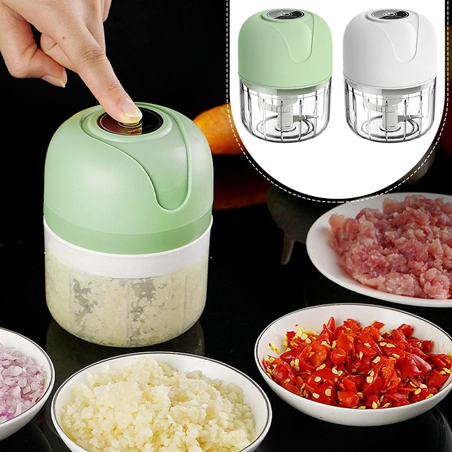 Electric Mini Chopper - Handheld Vegetable Cutter For Meat, Pepper, Chili,  Onion, Celery - Wireless And Portable - Temu Oman