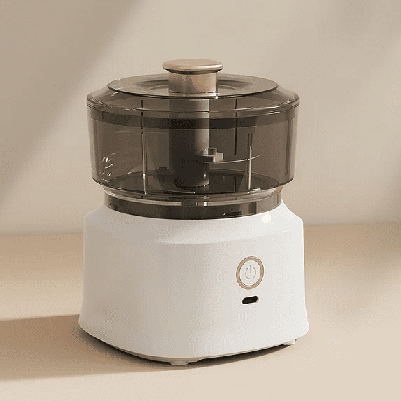 Mini Food Chopper with Meat Grinder & Veggie Chopper  Rechargeable Electric Garlic Chopper with Copper Motor, One-Key Operation, Detachable Design  White