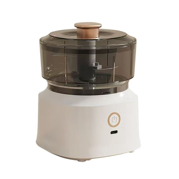 Mini Food Chopper with Meat Grinder & Veggie Cutter  Rechargeable, Copper Motor, Garlic Mincer, White, Compact Design for Kitchen