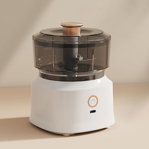 Mini Food Processor  Powerful Copper Motor  Garlic Chopper & Meat Grinder  White  Battery Powered  Compact Size  Electric Chopper with Meat Grinder & Veggie Chopper