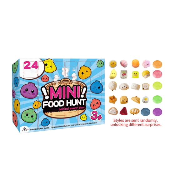 Mini Food Squishy Toys Set, 24 Pcs Cute Soft Slow Rising Stress Relief Fidget Toys, Party Favors Gifts for Kids Adults, Random Designs