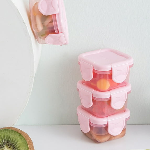 Mini Food Storage Box with Lid, Square Transparent Fresh Container for Snacks, Meal Prep, and Leftovers, Thickened Thermal Organizer Box for Kitchen and Travel Use