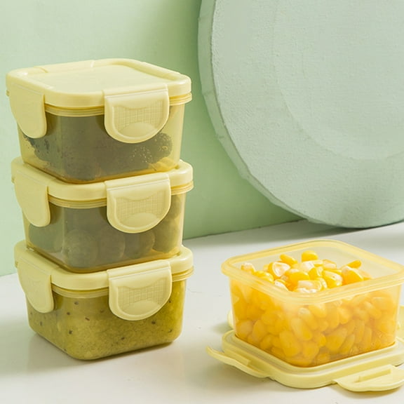 Mini Food Storage Box with Lid | Square Transparent Plastic Dispenser | Leakproof Thickened Thermal Container | Portable Bento for Snacks Fruits Sauces | 6x6x4cm | 1 Pack