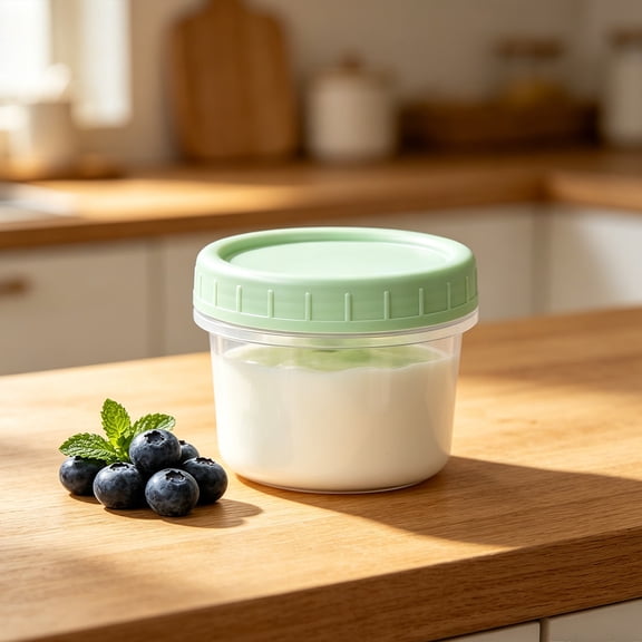 Mini Food Storage Container Airtight Yogurt Pudding Dessert Cup Plastic Sealed Snack Jar Leakproof Small Portion Storage Box for Sauce Snacks Dressing Condiment Container, for Fridge Lunch Picnic