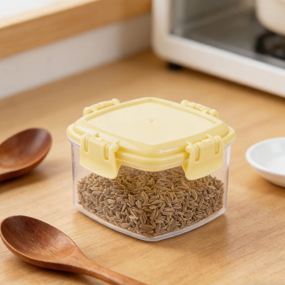 Mini Food Storage Containers with Lids, Leakproof Portable Food Storage Bowls for Lunch, Picnic, and Travel,Portable Fresh-keeper Box,2.0"×2.0"×1.6",4PCS (Yellow)