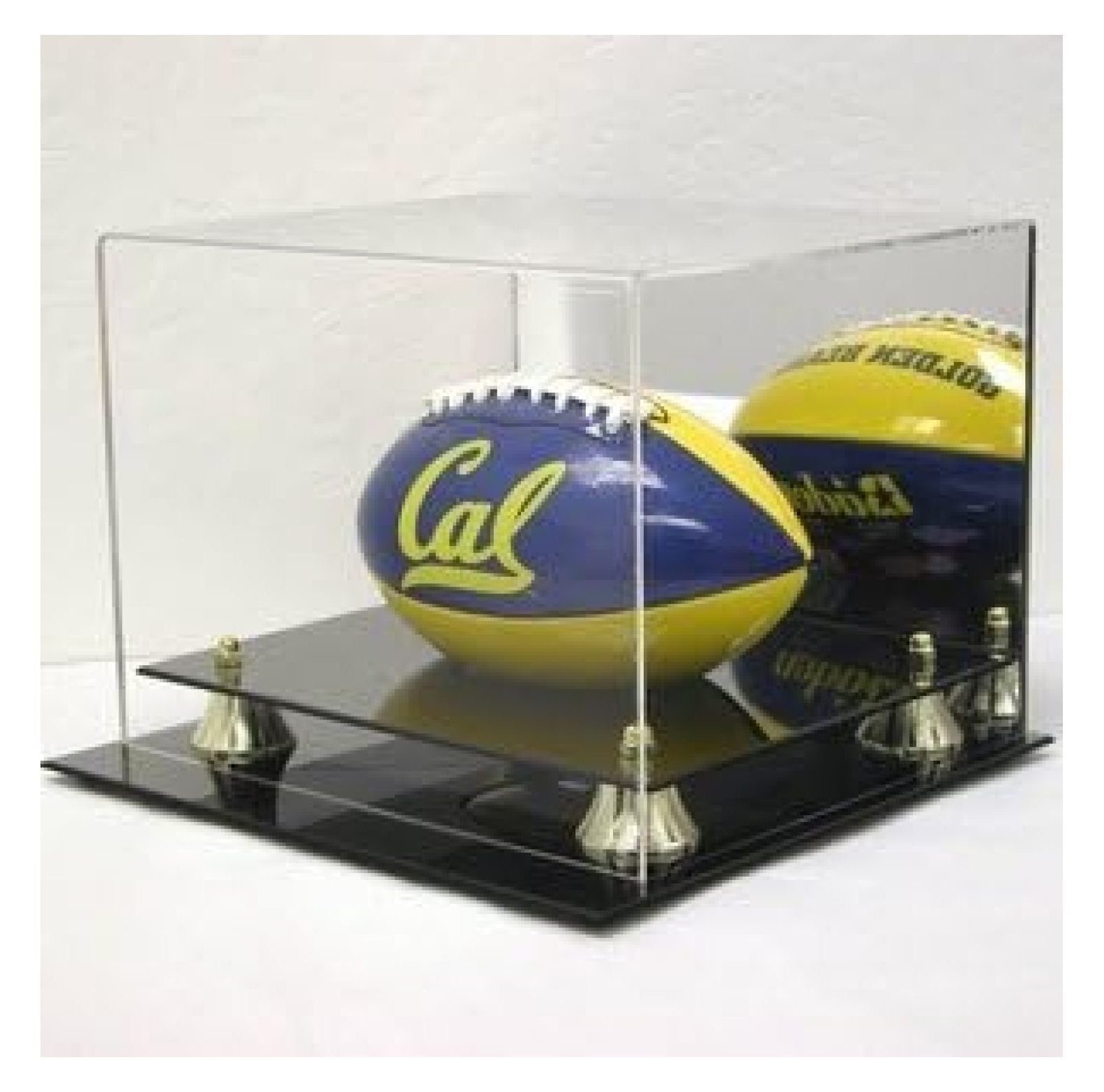Mini Football Display Case - Acrylic with Mirror - Saf-T-Gard - Protective Showcase for Collectibles - Clear Display for Sports Memorabilia