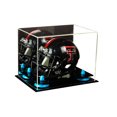 thumbnail image 1 of Mini Football Helmet Display Case (not Full Size) Clear Acrylic Plexiglass with Mirror and Blue Risers (A003-BLR), 1 of 7