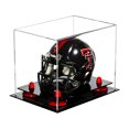 thumbnail image 1 of Mini Football Helmet Display Case (not full size) - Better Display Cases - Clear Acrylic Plexiglass with Red Risers (A003-RR), 1 of 5