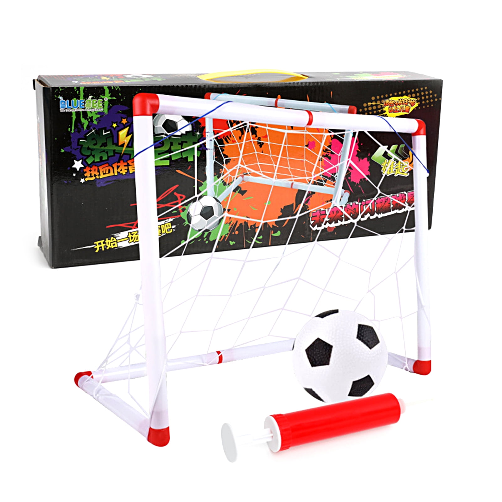 Mini Football Toy Set Portable Folding Soccer Goal Training 5686