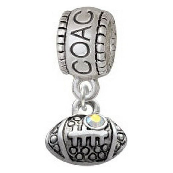 Mini Football with AB Crystal - Coach Charm Bead