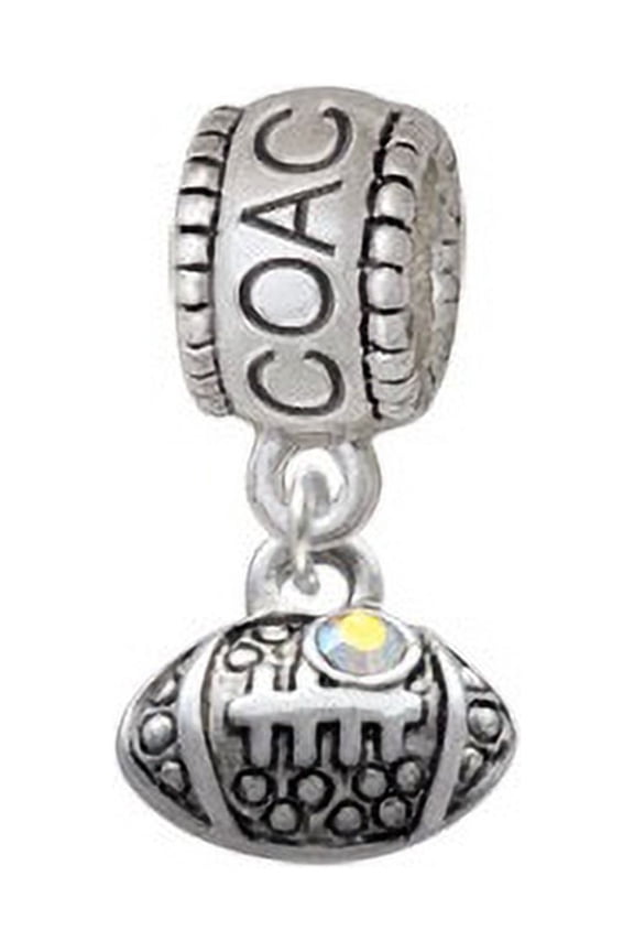 Mini Football with AB Crystal - Coach Charm Bead