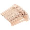 thumbnail image 1 of 100 Pcs Mini Birch Wood Flatware Set - Small Forks and Spoons for Appetizers, Tasting, and Dinnerware, 1 of 6