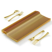 Exquisite Mini Gold Dessert Forks, 100-Count Disposable Appetizer & Tasting Forks for Parties & Events