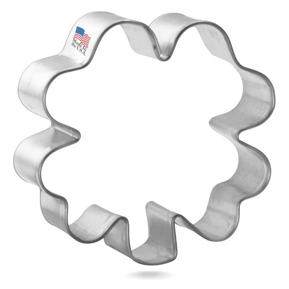 Mini Four Leaf Clover Cookie Cutter 1.75 in Made in the USA Foose Cookie Cutters Tin Plated Steel Cookie Mold
