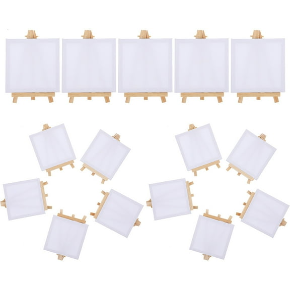 Mini Frame 15 Sets Small Easels for Display Canvas Oil Painting Stand Decor Home Wood Cloth